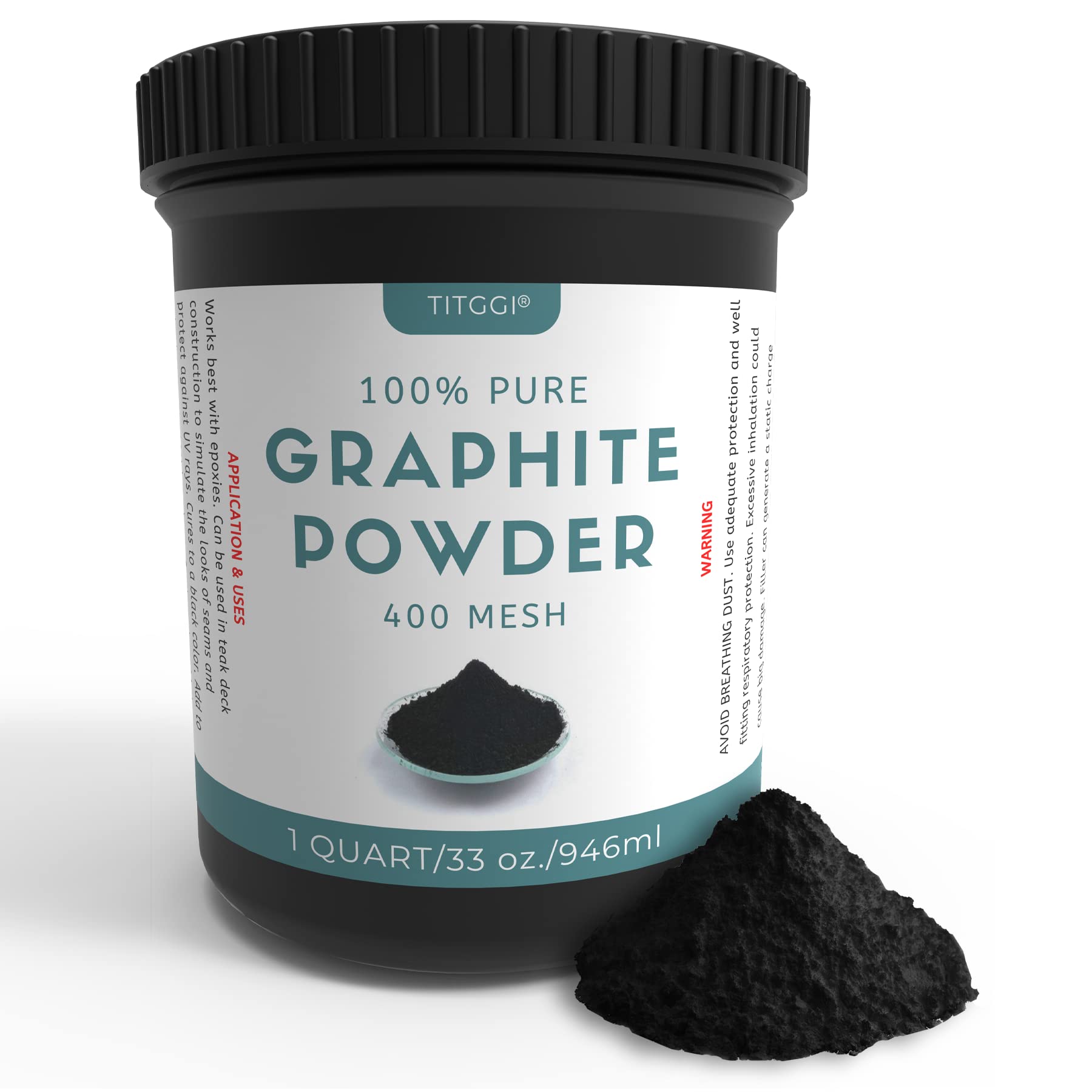 1 Quart Microfine Pure Graphite Powder, Excellent Dry Powdered Graphite Lubricant For Locks, Bearings, Fishing Reels, Etc. Also Enhances Bearing Corrosion Resistance - By Titggi